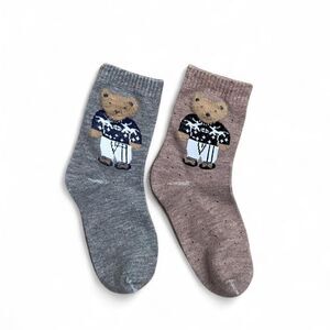 Teddy Bear Crew Socks 2-Pack Women's Size 6-10